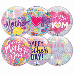 22 Inch Mother's Day Bubble Balloon ProfitPak 15 pk