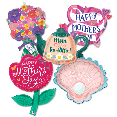 Mothers Day Helium Shape Balloons ProfitPak 15pk