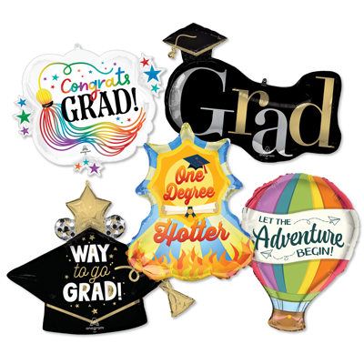Graduation Helium Shape ProfitPak 15pk