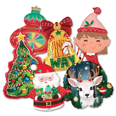 Christmas Shape Balloons ProfitPak 15pk