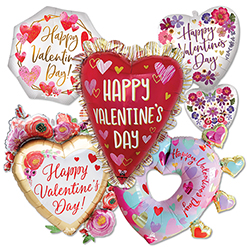 Helium Shape Valentine & Love Balloon ProfitPak 15pk