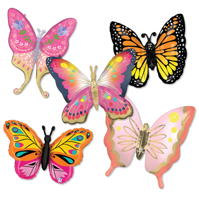 Vivid Butterfly Balloons ProfitPak 15pk