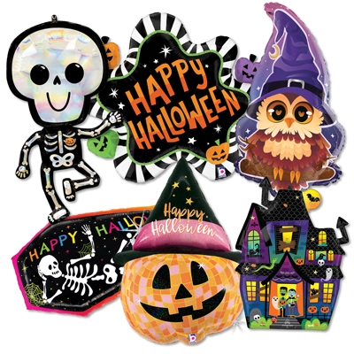 Helium Shape Halloween Smiles Balloon Assortment 18pk