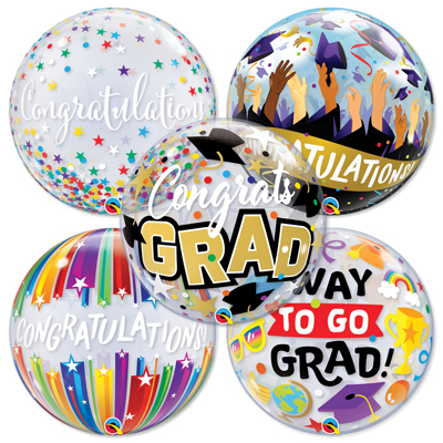 22 Inch Graduation Bubble Balloons ProfitPak 15pk