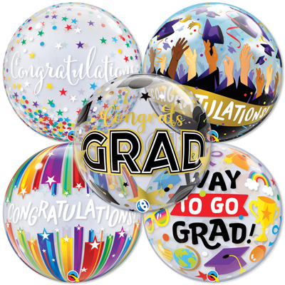 22 Inch Graduation Bubble Balloons ProfitPak 15pk