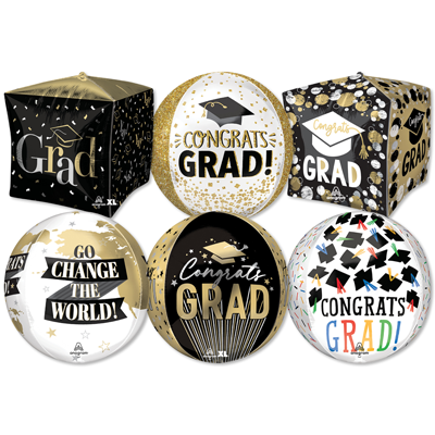 Graduation Geometric Balloons ProfitPak 15pk