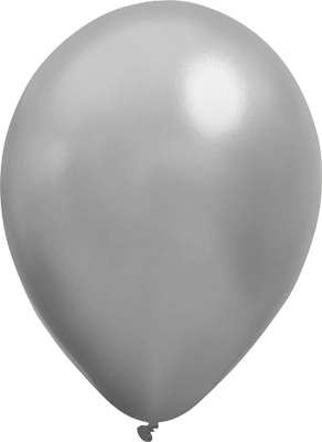 5" Metallic Silver Latex Balloons 100pk