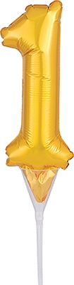 6 Inch Gold Air Fill Cake Number Pick 1 Balloon