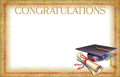 Graduation Cap & Diploma Enclosure Cards 50pk