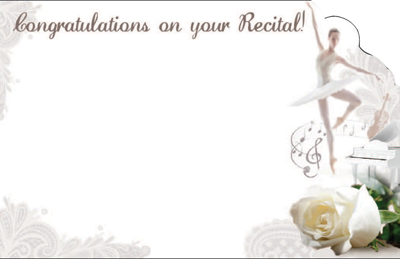 Congratulations on Your Recital Enclosure Cards 50 pk