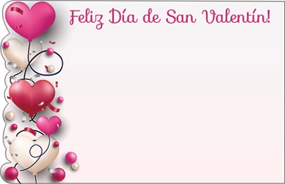 Feliz Dia De San Valentin Heart Balloons Enclosure Cards 50pk