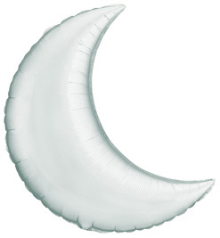 35 Inch Silver Crescent Moon Decorator Balloon
