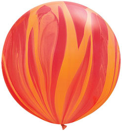 30 Inch Red Orange Agate Latex Balloon 2pk