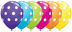 11 Inch Big Polka Dots Tropical Latex Balloon Assortment 50pk