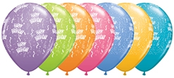 11 Inch Birthday Fashion Color Latex Balloons 50pk