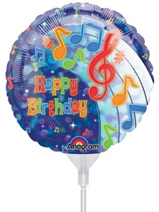 9 Inch Birthday Tunes EZ Fill Balloons (3 pk)