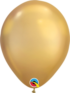 7 Inch Chrome Gold Latex Balloons 100pk