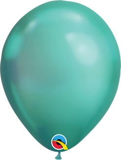 7 Inch Chrome Green Latex Balloons 100pk