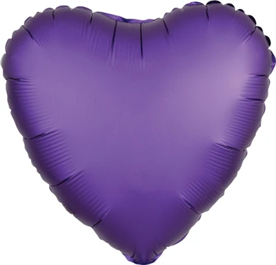 Std Purple Royale Satin Luxe Heart Balloon