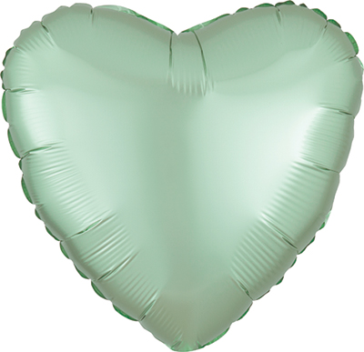 Std Mint Green Satin Luxe Heart Balloon