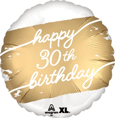 Std Birthday Satin Luxe Golden Age 30 Balloon