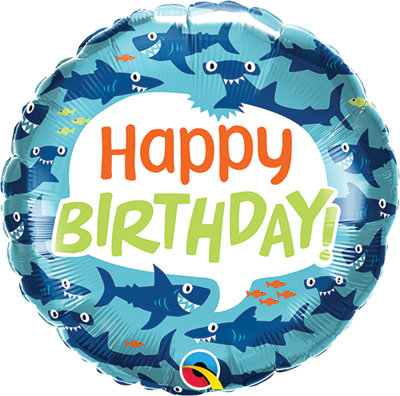 Std Birthday Fun Sharks Balloon