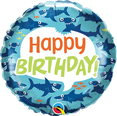 Std Birthday Fun Sharks Balloon