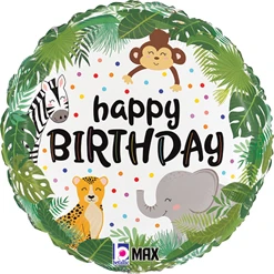 Std Birthday Jungle Balloon