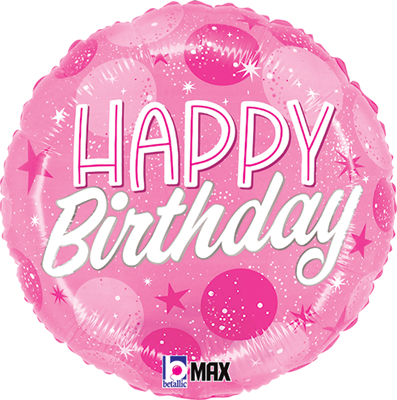 Std Birthday Pink Sparkle Dots Balloon