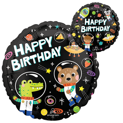 Std Birthday Cosmic Friends Balloon