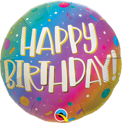 Std Birthday Ombre Dot Sprinkles Balloon