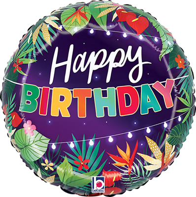 Std Birthday Tropical Lights Balloon