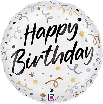 Std Birthday Satin Streamers Balloon