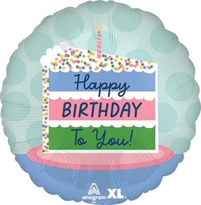 Std Birthday Satin Cake Balloon