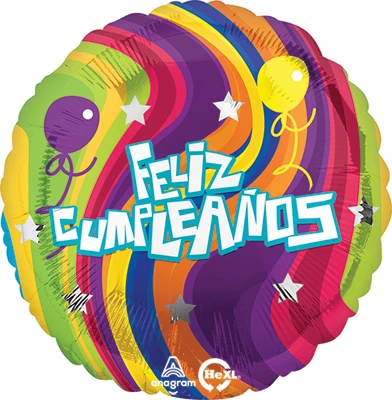 Std Feliz Cumpleanos Remolino Balloon