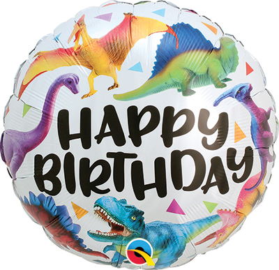 Std Birthday Colorful Dinosours Balloon