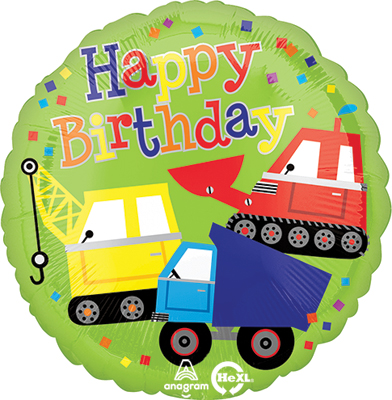 Std Birthday Trucks Balloon