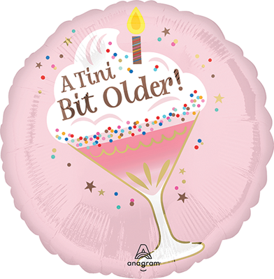 Std Birthday Tini Bit Older Martini Balloon