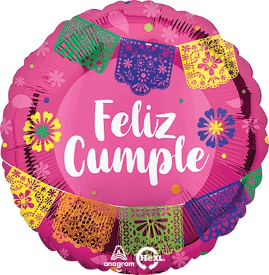 Std Feliz Cumpleaños Papel Picado Balloon