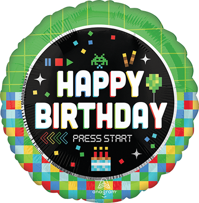 Std Birthday 8-Bit Gamer Balloon