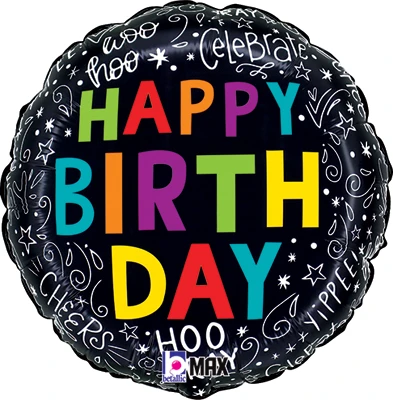 Std Birthday Doodles Balloon