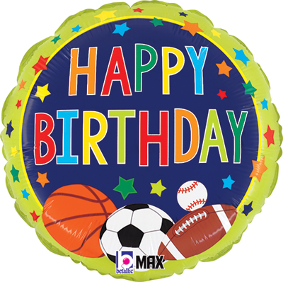 Std Birthday Multi-Sports Balloon