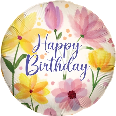 Std Birthday Pressed Flowers Balloon