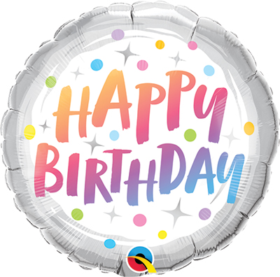 Std Birthday Rainbow Dots Balloon