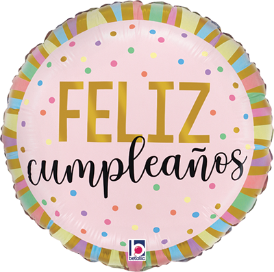 Std Cumplea&ntilde;os Tonos Pastel Balloon