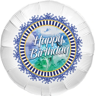 Std Birthday Pastel Peonies Balloon