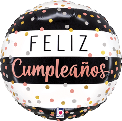 Std Cumplea&ntilde;os Oro Rosa Balloon