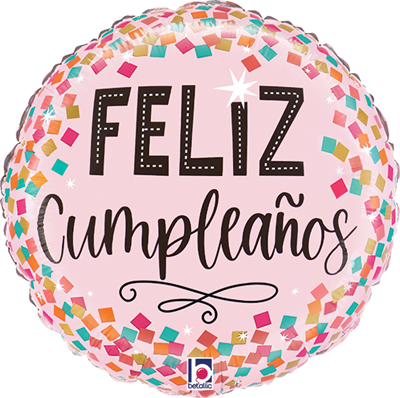 Std Cumplea&ntilde;os Confeti Rosado Balloon