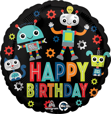 Std Birthday Robots Balloon