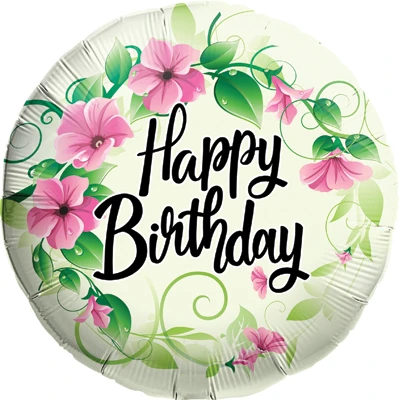 Std Birthday Vining Flowers Balloon